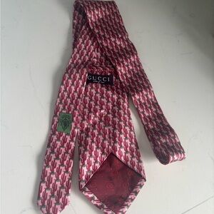 Gucci Pink and Green Cactus Design Tie